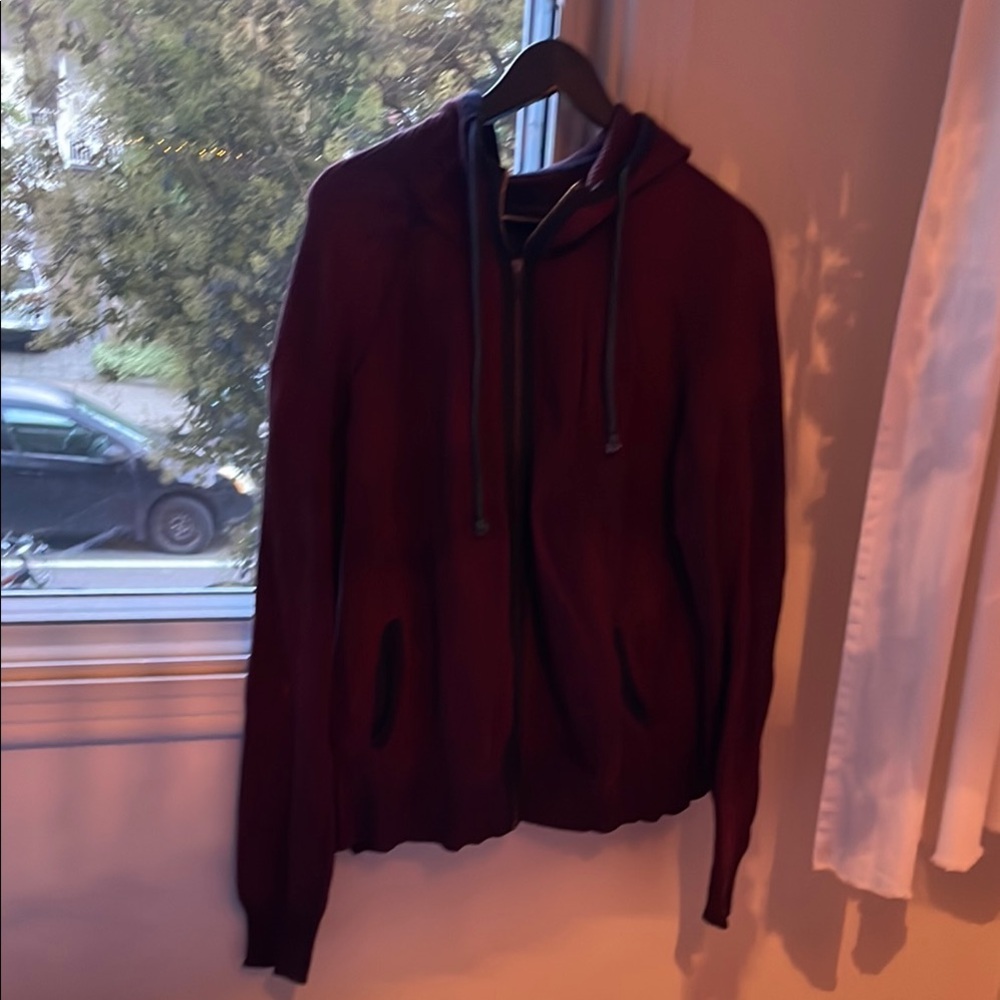 Guess Red Zip Up Sweater Classic Knit